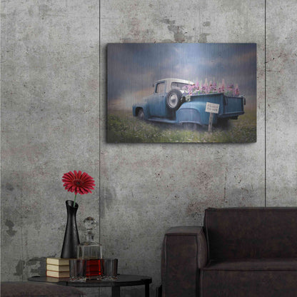 Luxe Metal Art 'Blue Ford with Foxglove Flowers' by Lori Deiter, Metal Wall Art,36x24