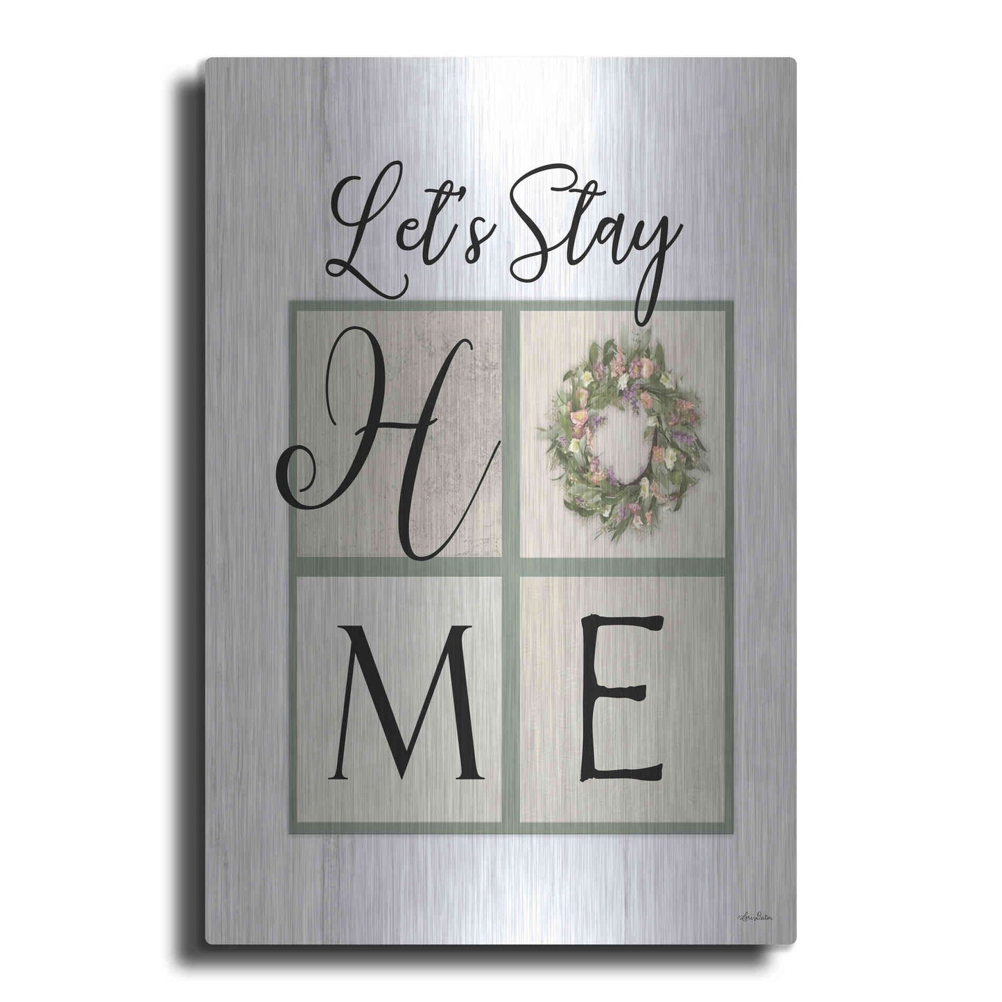 Luxe Metal Art 'Let's Stay Home' by Lori Deiter, Metal Wall Art