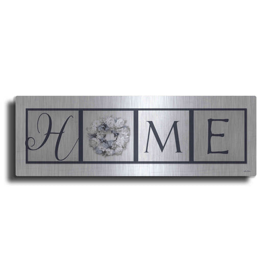 Luxe Metal Art 'Navy Blue Home' by Lori Deiter, Metal Wall Art