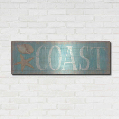 Luxe Metal Art 'Pastel Coast' by Daphne Brissonet, Metal Wall Art,48x16