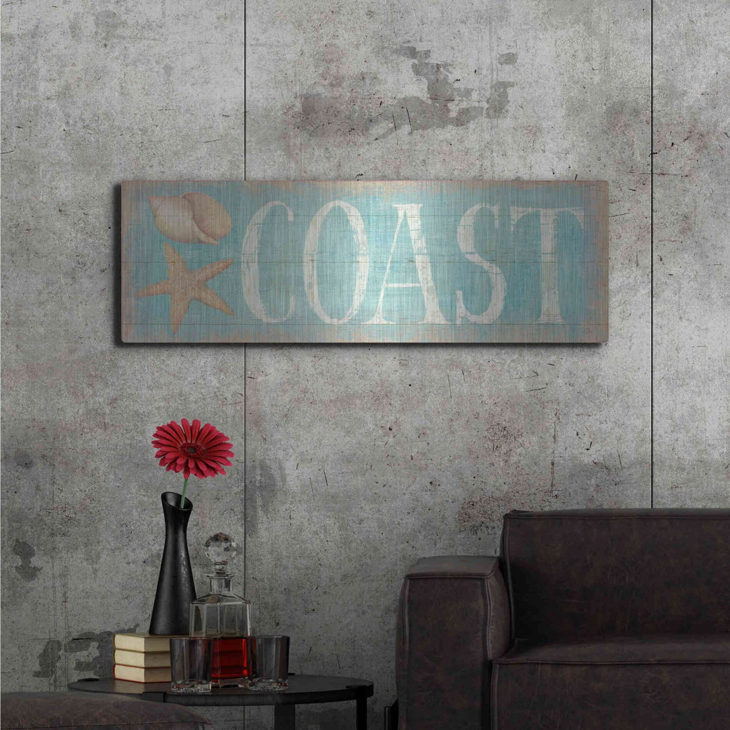 Luxe Metal Art 'Pastel Coast' by Daphne Brissonet, Metal Wall Art,48x16