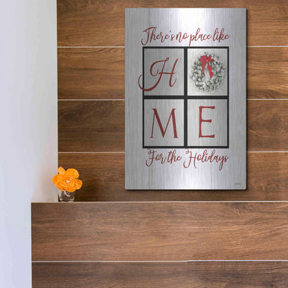 Luxe Metal Art 'There's No Place Like Home for the Holidays' by Lori Deiter, Metal Wall Art,12x16