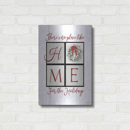 Luxe Metal Art 'There's No Place Like Home for the Holidays' by Lori Deiter, Metal Wall Art,16x24