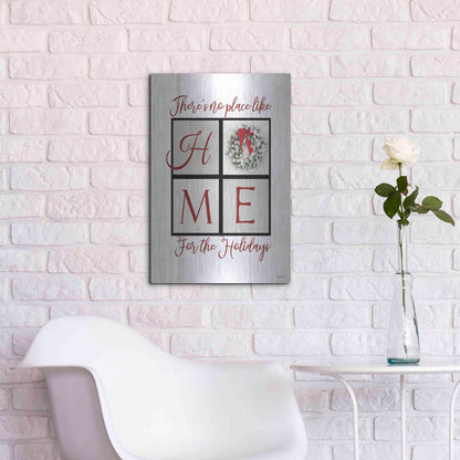 Luxe Metal Art 'There's No Place Like Home for the Holidays' by Lori Deiter, Metal Wall Art,16x24