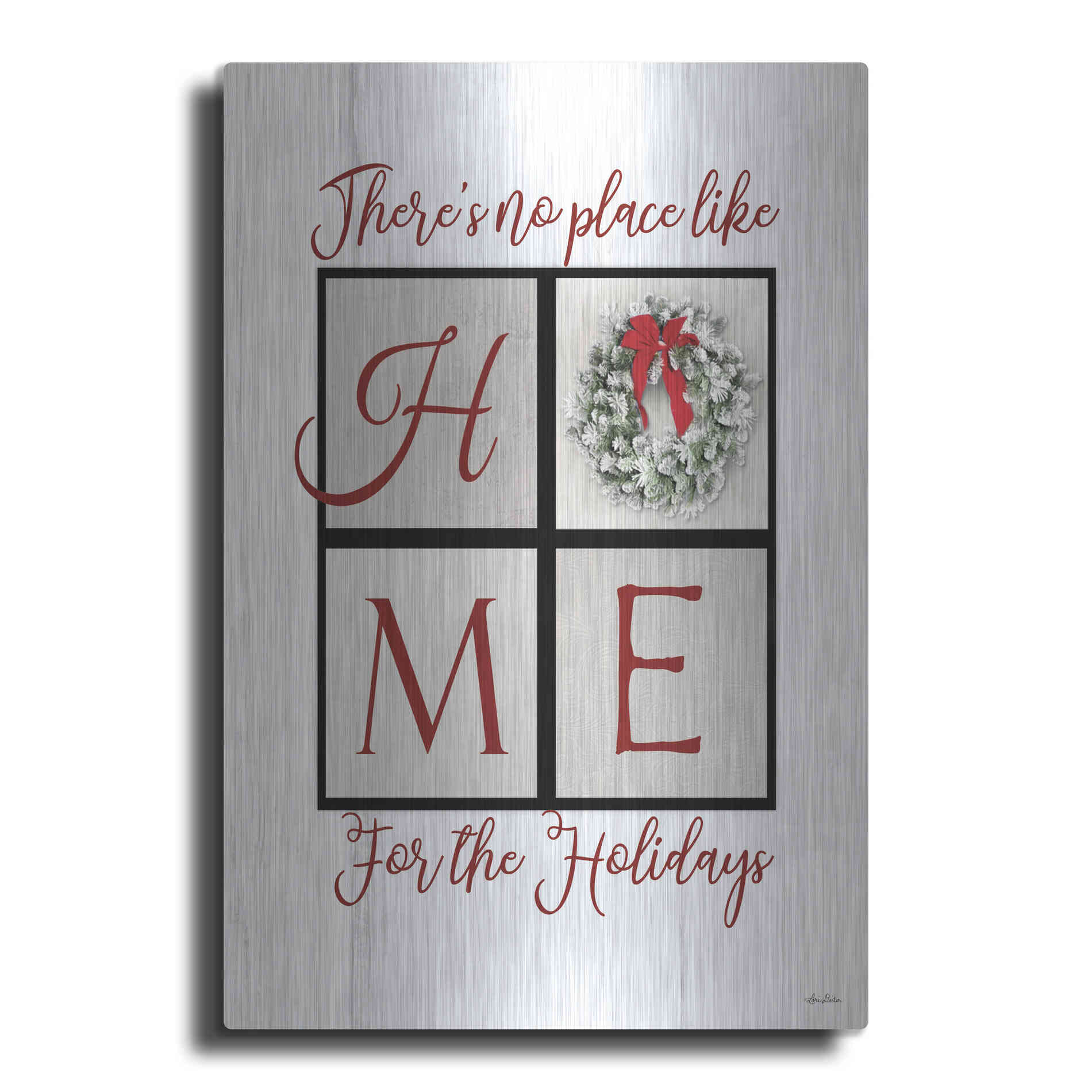 Luxe Metal Art 'There's No Place Like Home for the Holidays' by Lori Deiter, Metal Wall Art