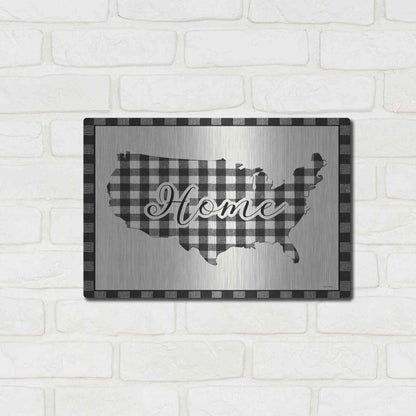 Luxe Metal Art 'USA Home Plaid' by Lori Deiter, Metal Wall Art,16x12