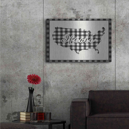Luxe Metal Art 'USA Home Plaid' by Lori Deiter, Metal Wall Art,36x24