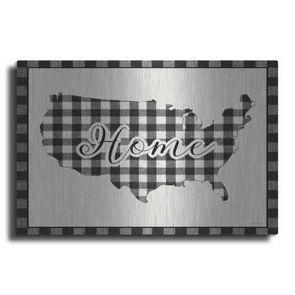 Luxe Metal Art 'USA Home Plaid' by Lori Deiter, Metal Wall Art