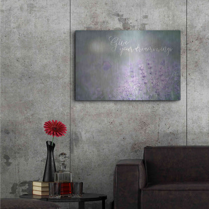 Luxe Metal Art 'Give Your Dreams Wings' by Lori Deiter, Metal Wall Art,36x24