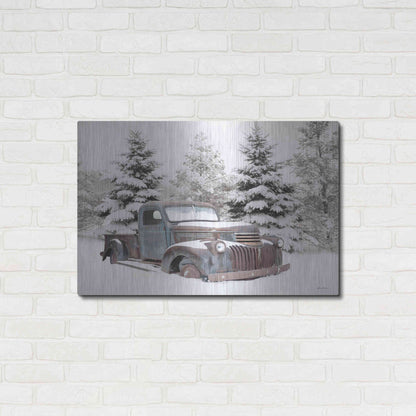Luxe Metal Art 'Chevy at the Tree Farm' by Lori Deiter, Metal Wall Art,36x24