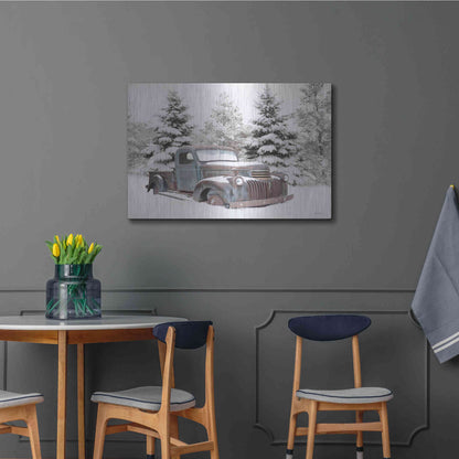 Luxe Metal Art 'Chevy at the Tree Farm' by Lori Deiter, Metal Wall Art,36x24