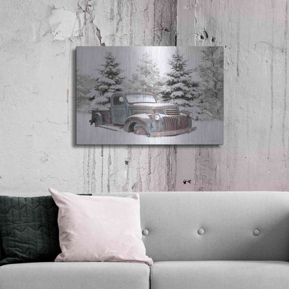Luxe Metal Art 'Chevy at the Tree Farm' by Lori Deiter, Metal Wall Art,36x24