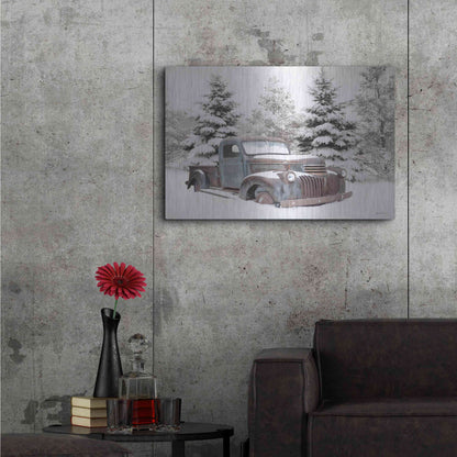 Luxe Metal Art 'Chevy at the Tree Farm' by Lori Deiter, Metal Wall Art,36x24