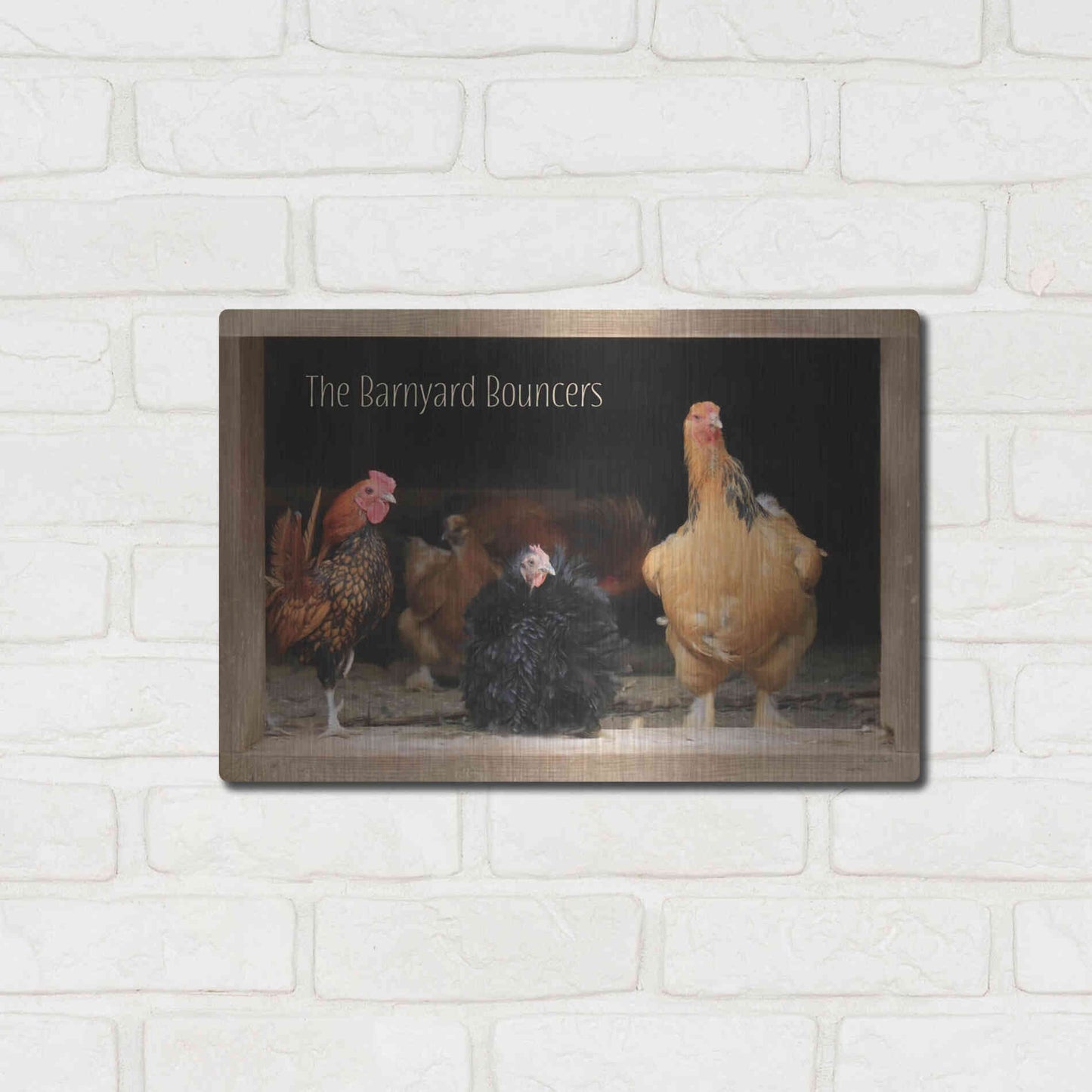 Luxe Metal Art 'Barnyard Bouncers' by Lori Deiter, Metal Wall Art,16x12
