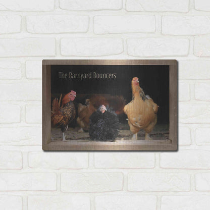 Luxe Metal Art 'Barnyard Bouncers' by Lori Deiter, Metal Wall Art,16x12
