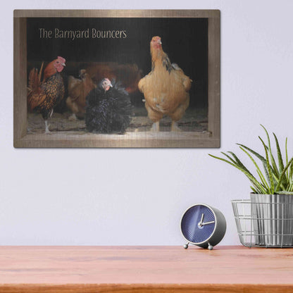 Luxe Metal Art 'Barnyard Bouncers' by Lori Deiter, Metal Wall Art,16x12