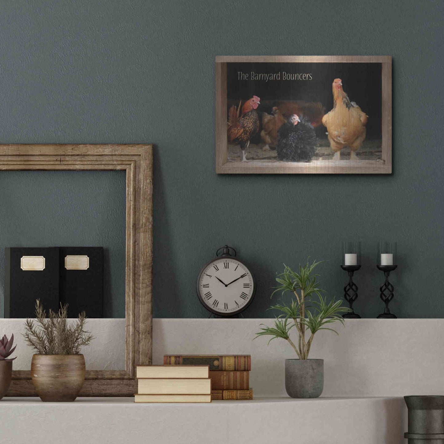 Luxe Metal Art 'Barnyard Bouncers' by Lori Deiter, Metal Wall Art,16x12