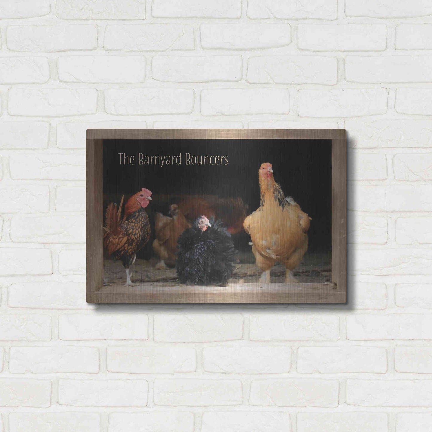 Luxe Metal Art 'Barnyard Bouncers' by Lori Deiter, Metal Wall Art,24x16