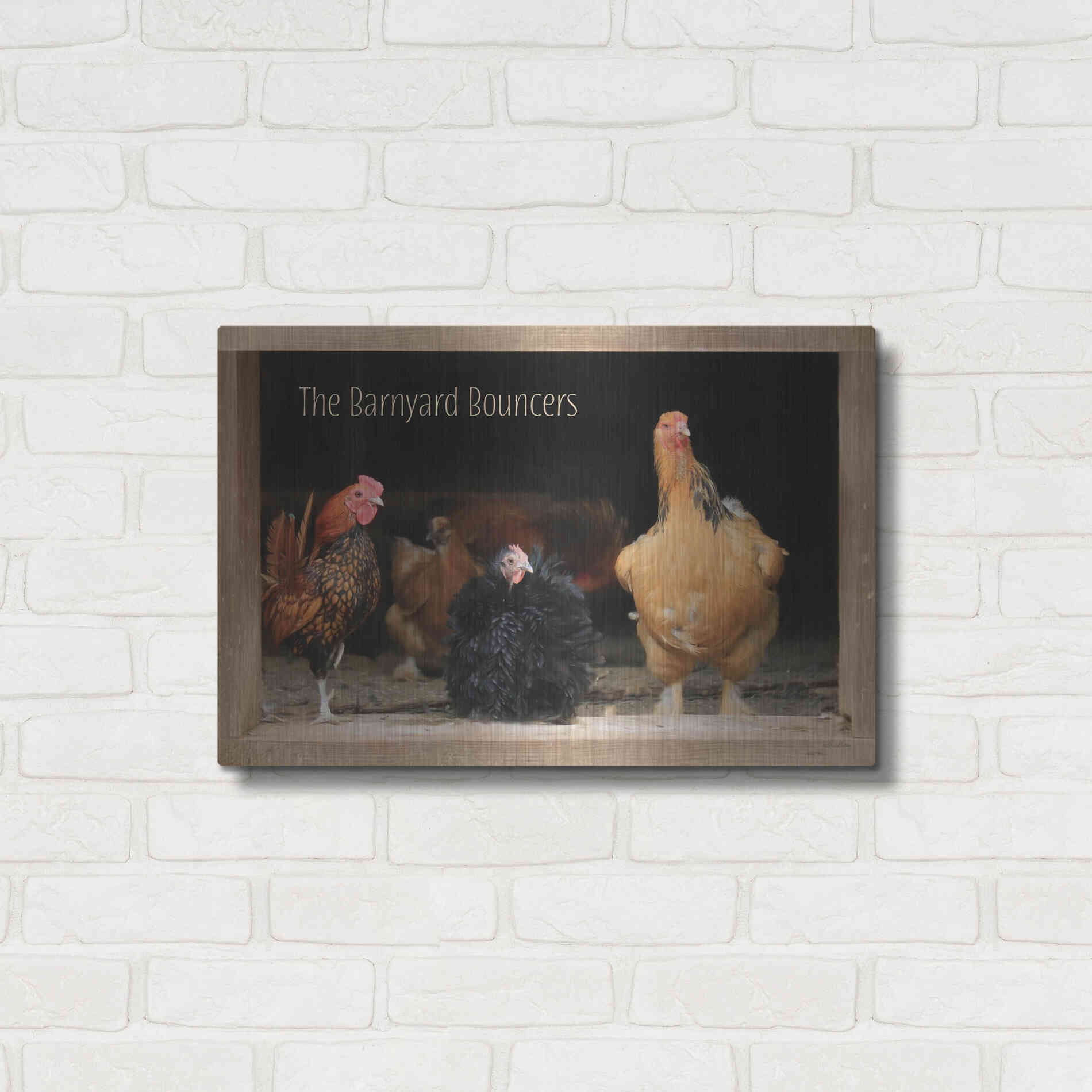 Luxe Metal Art 'Barnyard Bouncers' by Lori Deiter, Metal Wall Art,24x16