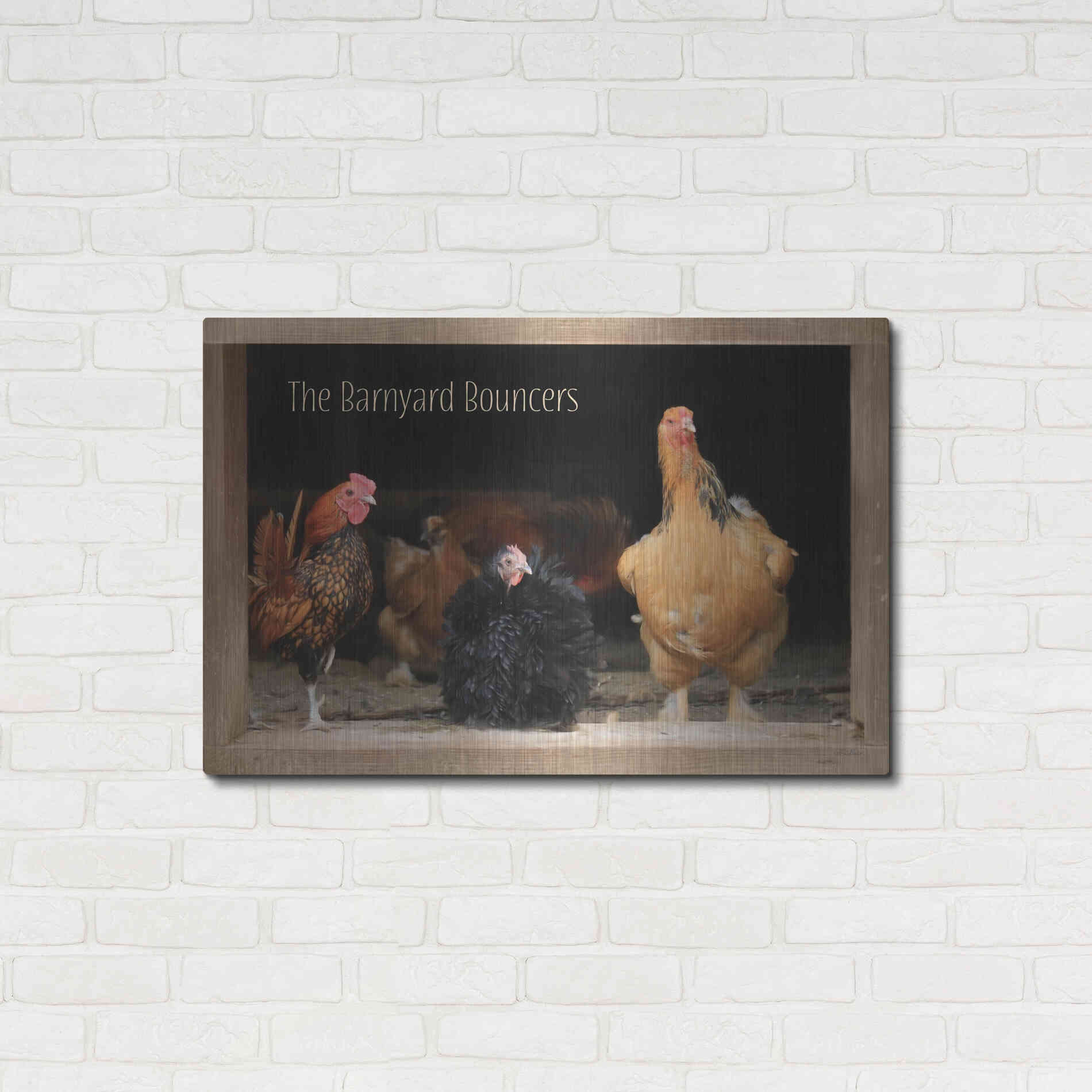 Luxe Metal Art 'Barnyard Bouncers' by Lori Deiter, Metal Wall Art,36x24