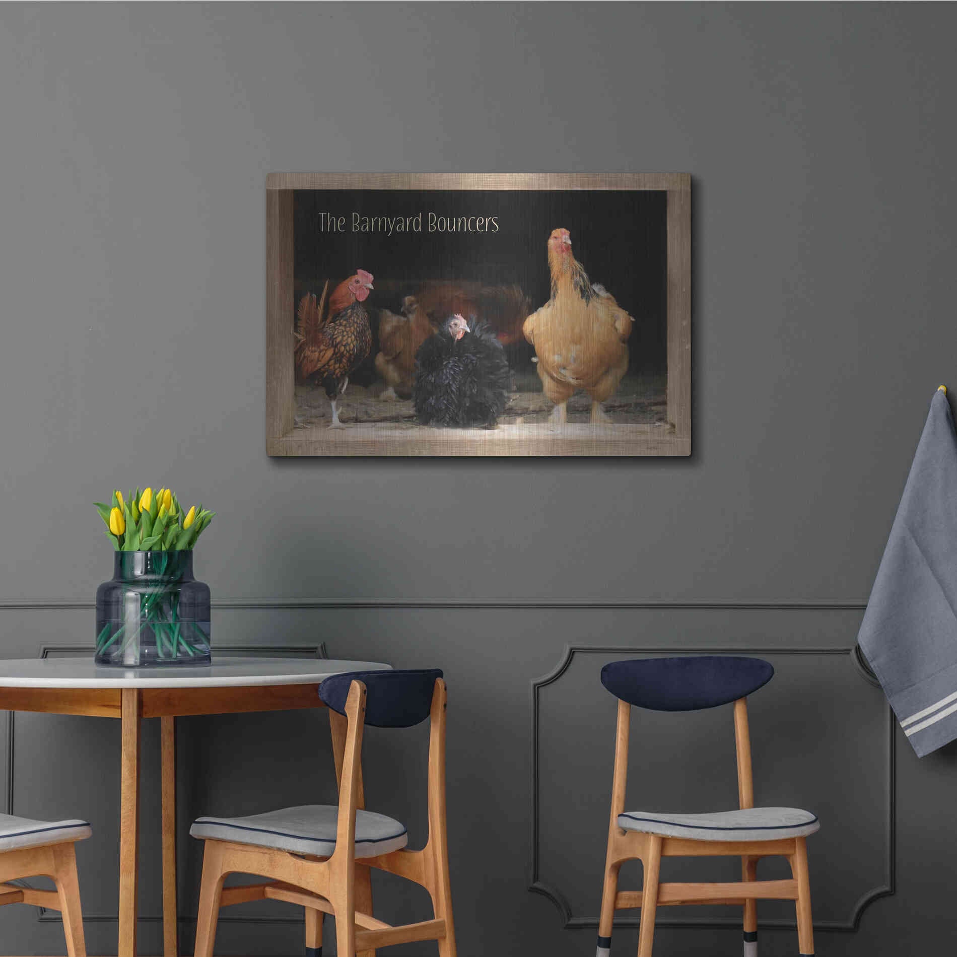 Luxe Metal Art 'Barnyard Bouncers' by Lori Deiter, Metal Wall Art,36x24