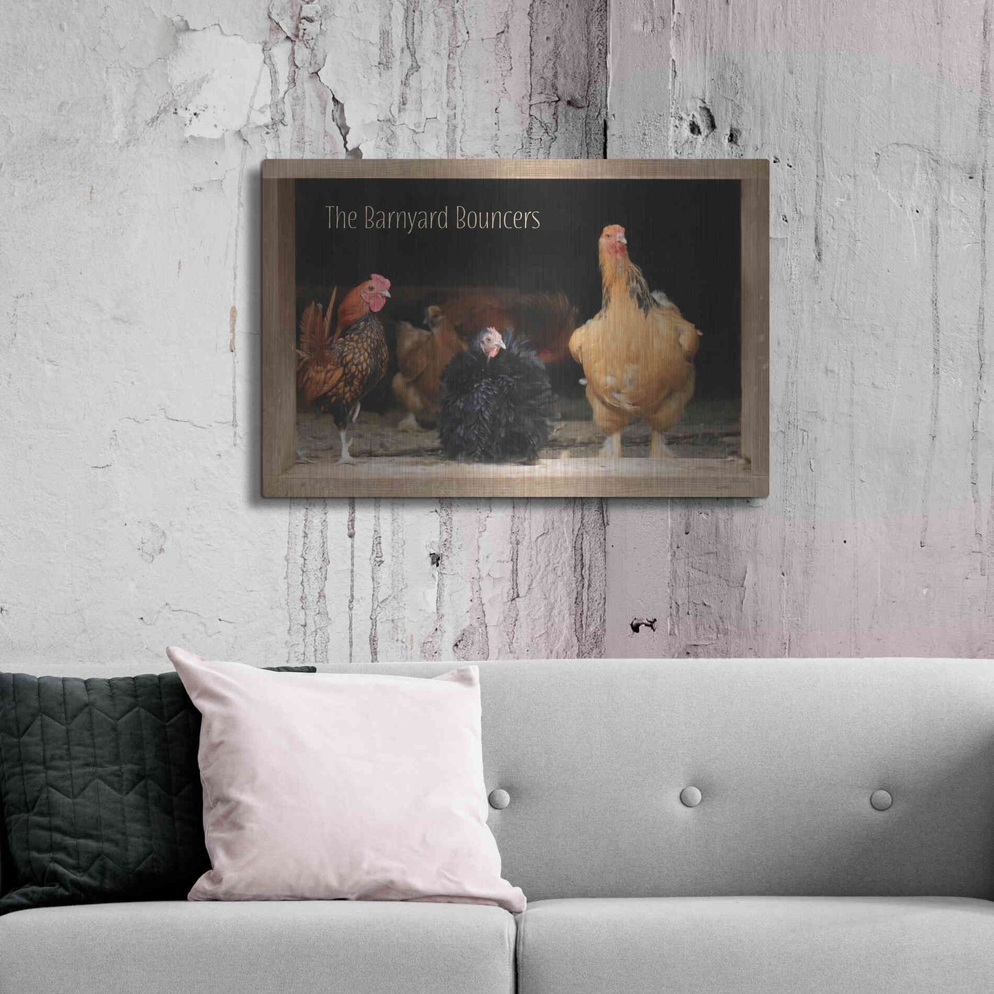 Luxe Metal Art 'Barnyard Bouncers' by Lori Deiter, Metal Wall Art,36x24