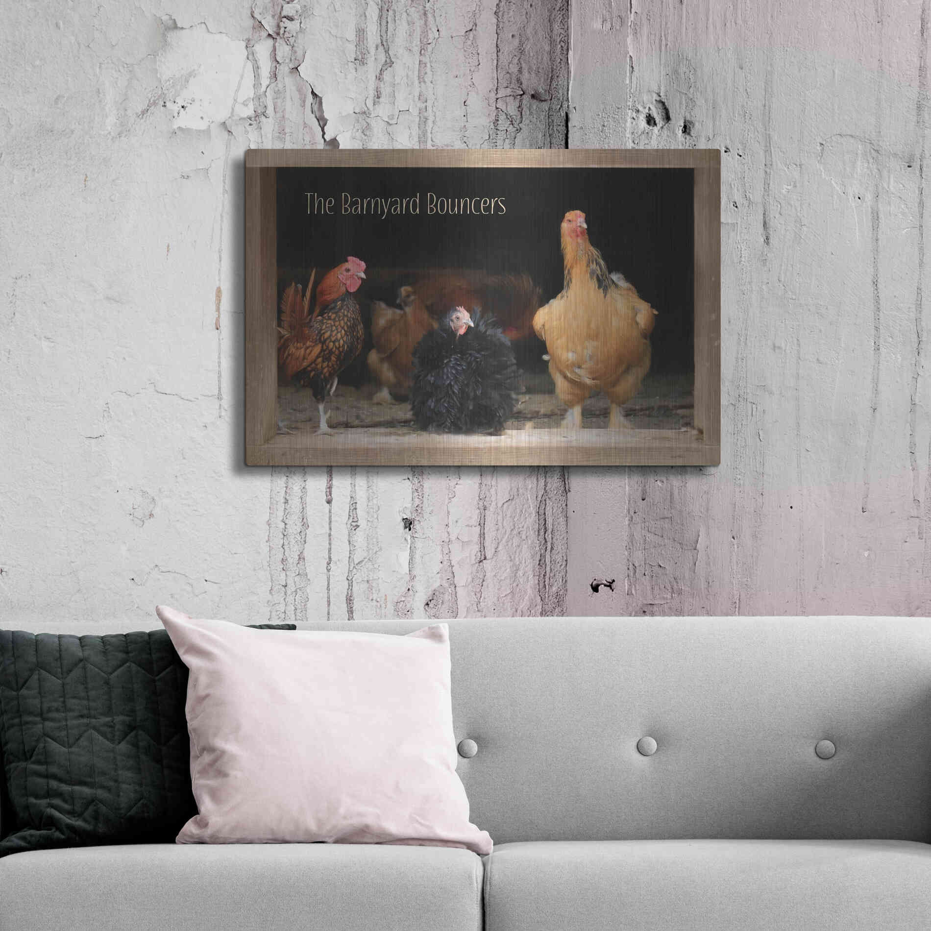 Luxe Metal Art 'Barnyard Bouncers' by Lori Deiter, Metal Wall Art,36x24