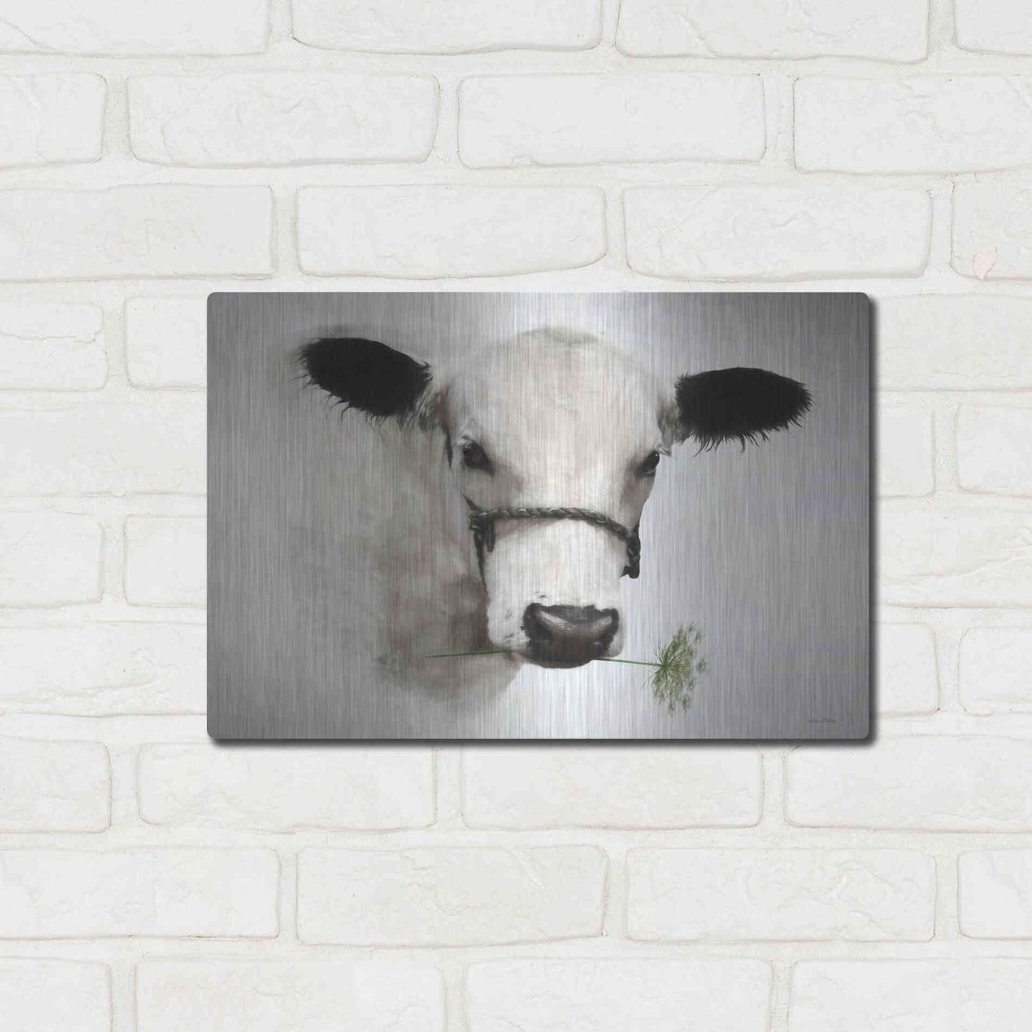 Luxe Metal Art 'Flower Girl' by Lori Deiter, Metal Wall Art,16x12
