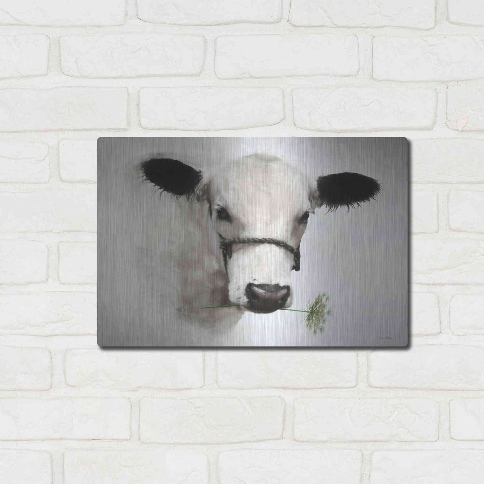 Luxe Metal Art 'Flower Girl' by Lori Deiter, Metal Wall Art,16x12