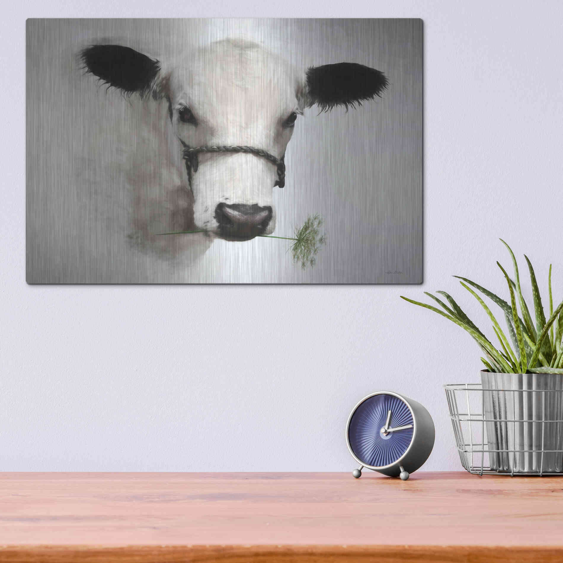 Luxe Metal Art 'Flower Girl' by Lori Deiter, Metal Wall Art,16x12