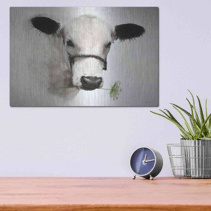 Luxe Metal Art 'Flower Girl' by Lori Deiter, Metal Wall Art,16x12