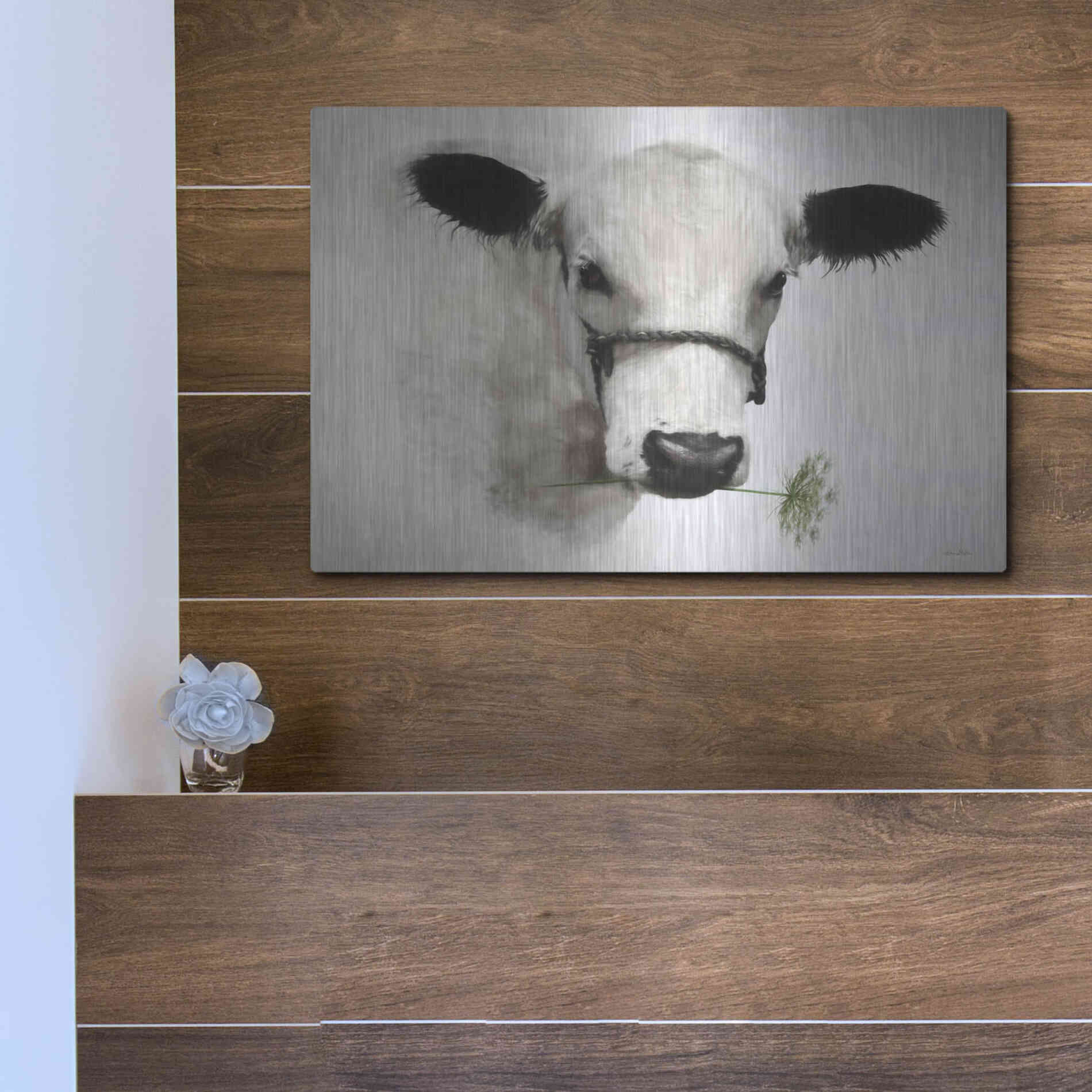 Luxe Metal Art 'Flower Girl' by Lori Deiter, Metal Wall Art,16x12