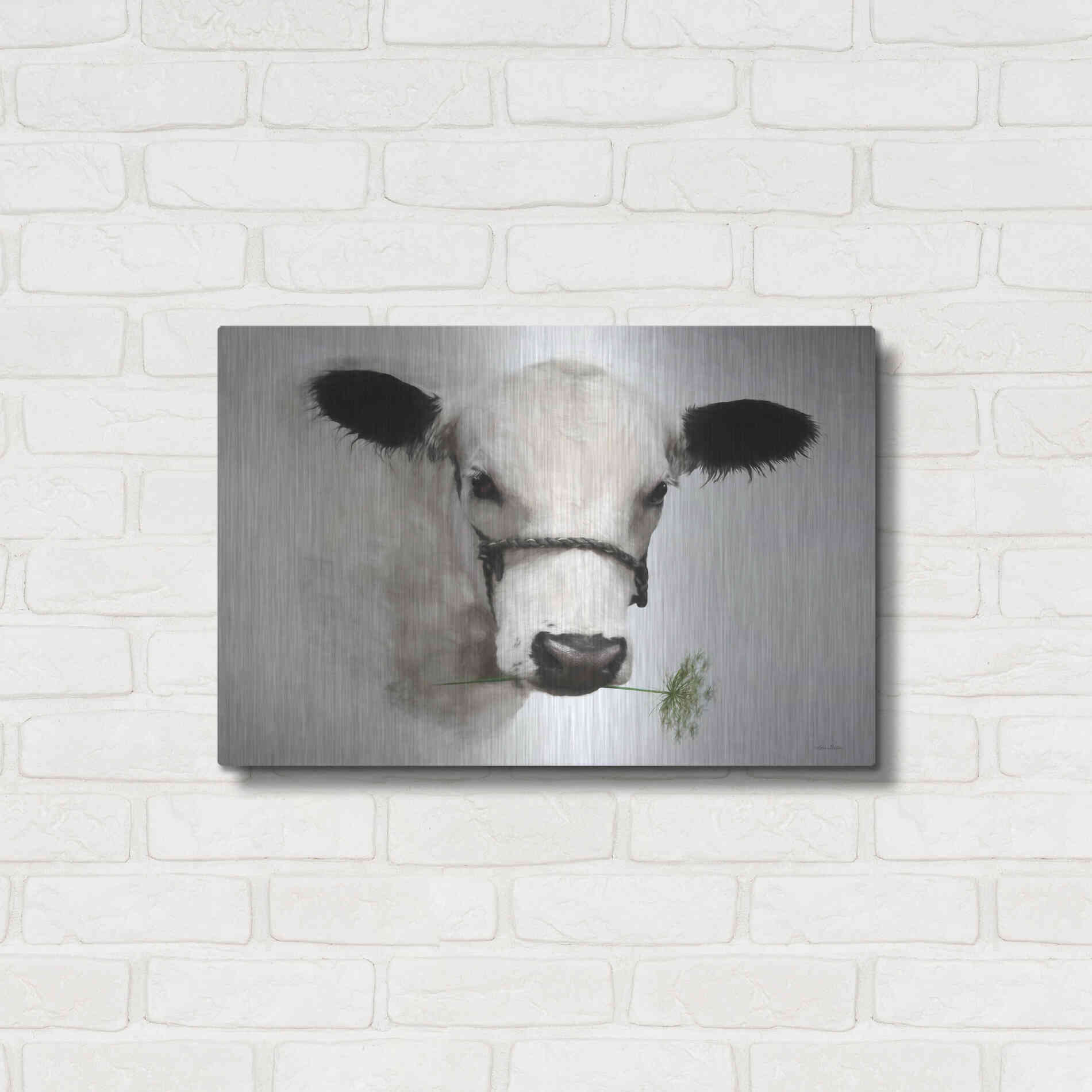 Luxe Metal Art 'Flower Girl' by Lori Deiter, Metal Wall Art,24x16