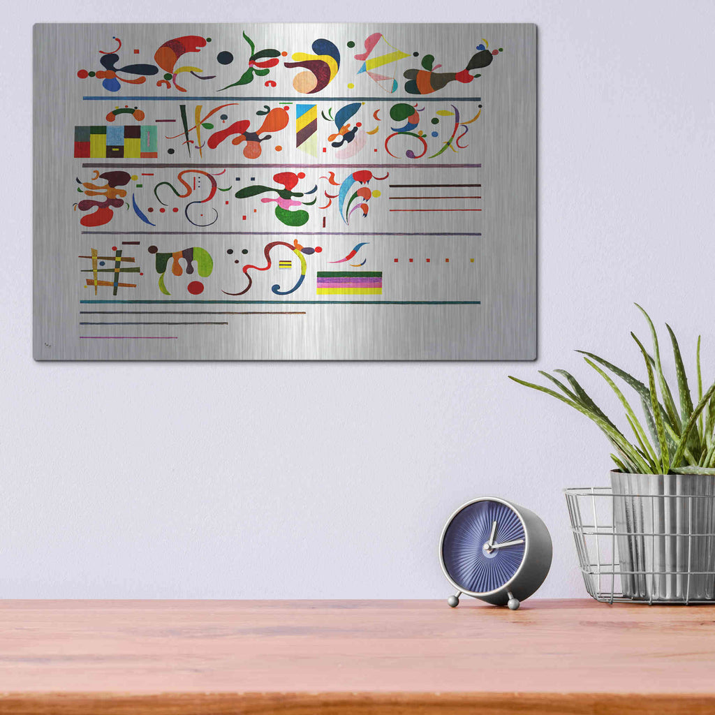 Luxe Metal Art 'Succession' by Wassily Kandinsky, Metal Wall Art,16x12