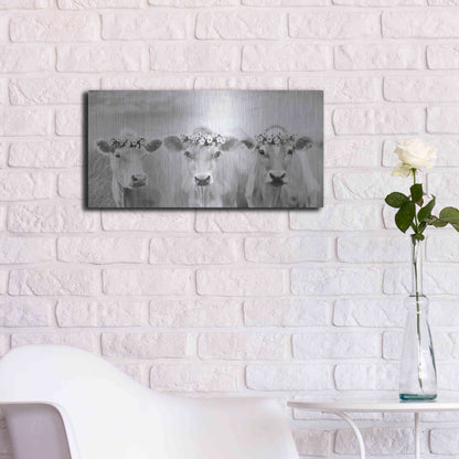 Luxe Metal Art 'The Flower Girls' by Lori Deiter, Metal Wall Art,24x12