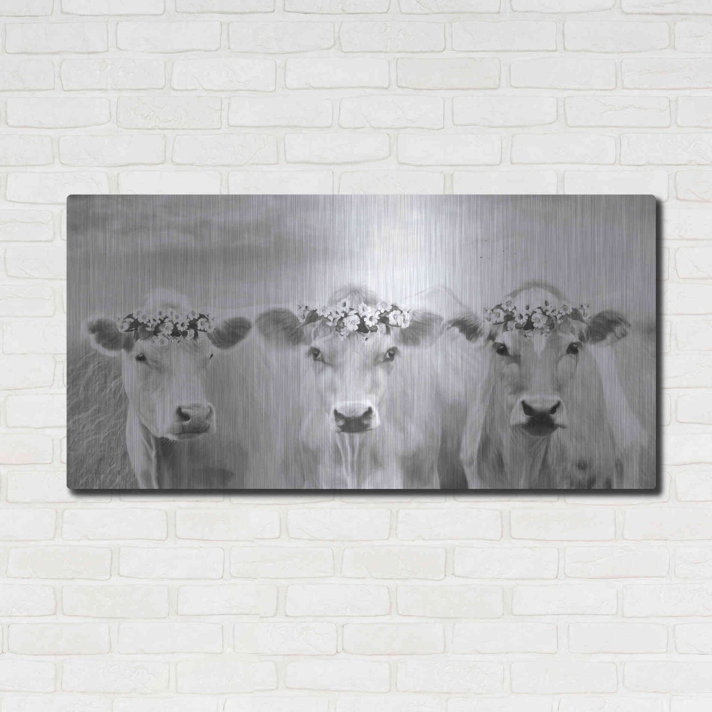 Luxe Metal Art 'The Flower Girls' by Lori Deiter, Metal Wall Art,48x24