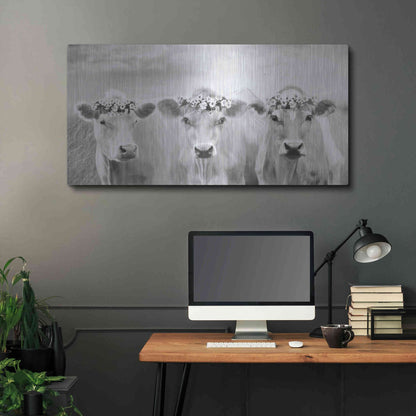 Luxe Metal Art 'The Flower Girls' by Lori Deiter, Metal Wall Art,48x24