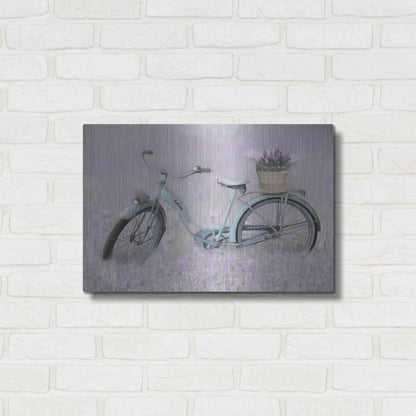 Luxe Metal Art 'Bicycle in Lavender' by Lori Deiter, Metal Wall Art,24x16