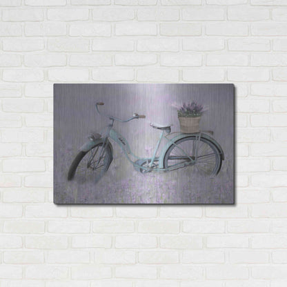 Luxe Metal Art 'Bicycle in Lavender' by Lori Deiter, Metal Wall Art,36x24