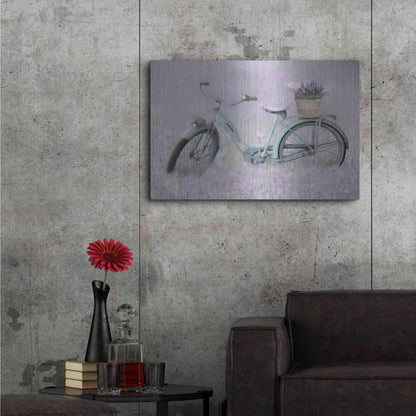 Luxe Metal Art 'Bicycle in Lavender' by Lori Deiter, Metal Wall Art,36x24