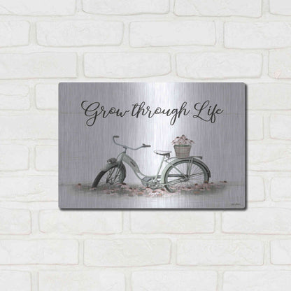 Luxe Metal Art 'Grow Through Life' by Lori Deiter, Metal Wall Art,16x12