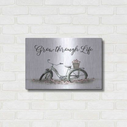 Luxe Metal Art 'Grow Through Life' by Lori Deiter, Metal Wall Art,24x16