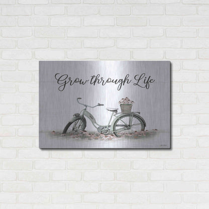 Luxe Metal Art 'Grow Through Life' by Lori Deiter, Metal Wall Art,36x24