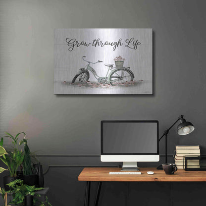 Luxe Metal Art 'Grow Through Life' by Lori Deiter, Metal Wall Art,36x24