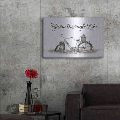 Luxe Metal Art 'Grow Through Life' by Lori Deiter, Metal Wall Art,36x24