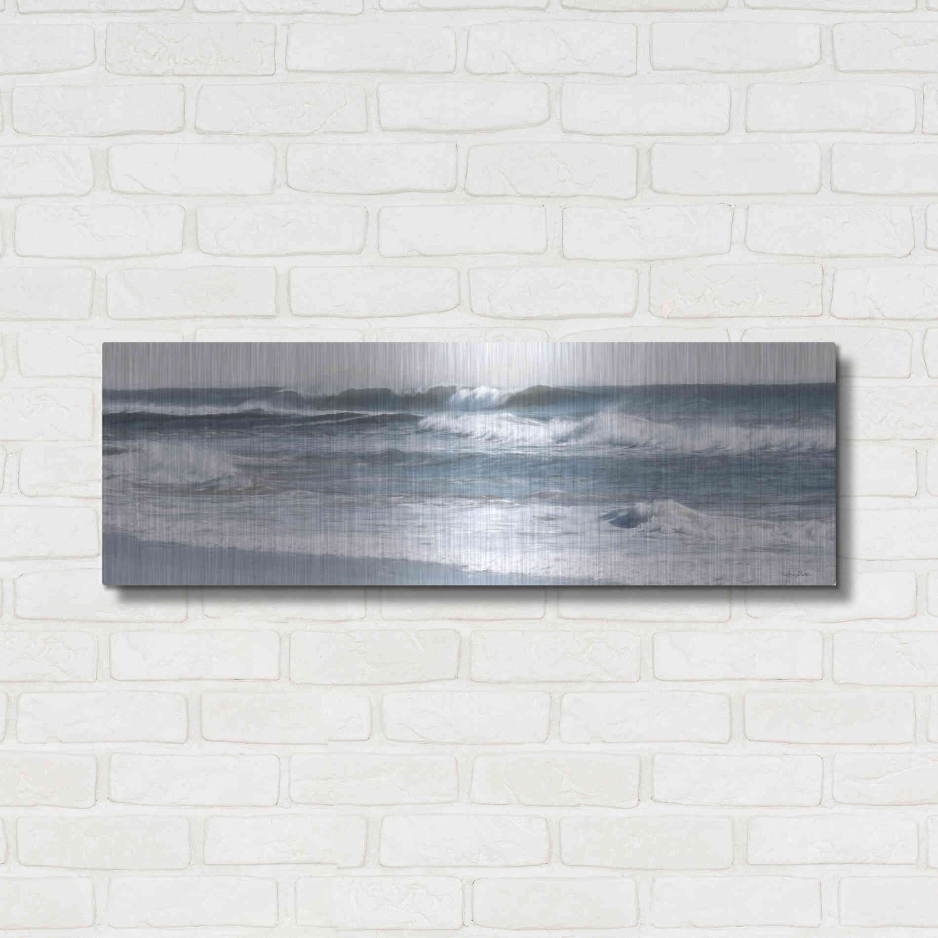 Luxe Metal Art 'Ocean Panorama' by Lori Deiter, Metal Wall Art,36x12