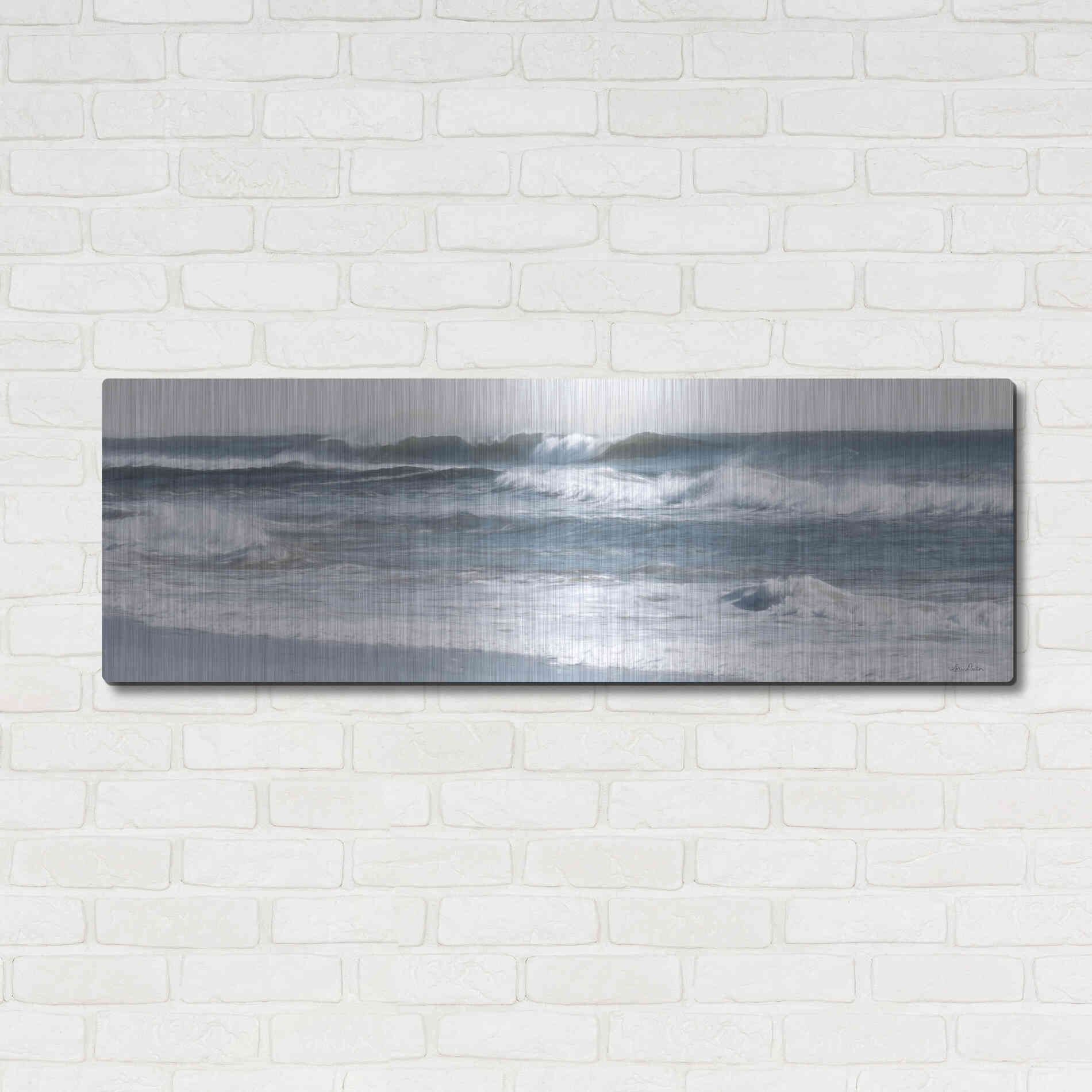 Luxe Metal Art 'Ocean Panorama' by Lori Deiter, Metal Wall Art,48x16