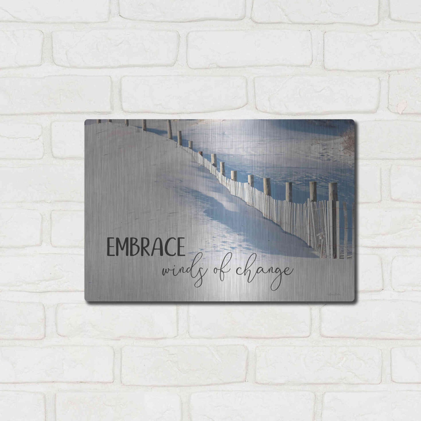 Luxe Metal Art 'Embrace Winds of Change' by Lori Deiter, Metal Wall Art,16x12