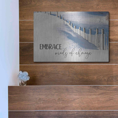 Luxe Metal Art 'Embrace Winds of Change' by Lori Deiter, Metal Wall Art,16x12