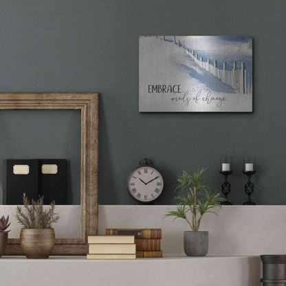 Luxe Metal Art 'Embrace Winds of Change' by Lori Deiter, Metal Wall Art,16x12